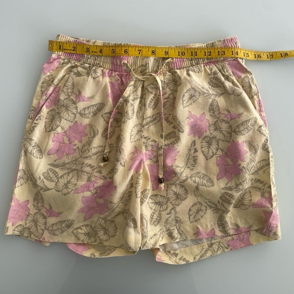 Margaritaville Island Reserve Shorts Size Sm Yellow Pink Linen Blend Drawstring - Picture 3 of 6